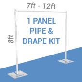 1-Panel Pipe and Drape Kit / Backdrop - 8 Feet Tall (Non Adjustable)