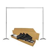 1-Panel Portable "Backdrop in a Box" w/ 8ft Break Apart Uprights & Cross Style Bases