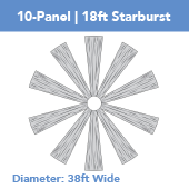 10-Panel Starburst 18ft Ceiling Draping Kit (38 Feet Wide)