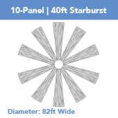 10-Panel Starburst 40ft Ceiling Draping Kit (82 Feet Wide)