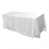 Sleek Satin Tablecloth 90"x132" Rectangular - White