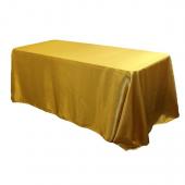 Sleek Satin Tablecloth 90"x132" Rectangular - Bright Gold