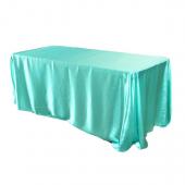Sleek Satin Tablecloth 90"x132" Rectangular - Light Turquoise