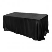 Sleek Satin Tablecloth 90"x132" Rectangular - Black