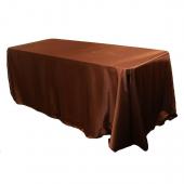 Sleek Satin Tablecloth 90"x132" Rectangular - Chocolate Brown