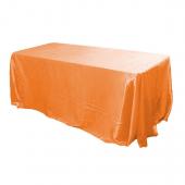 Sleek Satin Tablecloth 90"x132" Rectangular - Orange