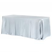 Sleek Satin Tablecloth 90"x132" Rectangular - Dusty Blue