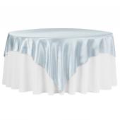 Sleek Satin Tablecloths 90" Square - Dusty Blue