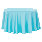 108" Round 200 GSM Polyester Tablecloth - Aqua Blue