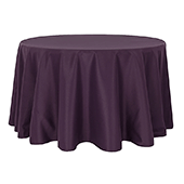 108" Round 200 GSM Polyester Tablecloth - Eggplant/Plum