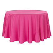 108" Round 200 GSM Polyester Tablecloth - Fuchsia
