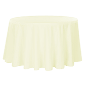 108" Round 200 GSM Polyester Tablecloth - Ivory