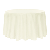 108" Round 200 GSM Polyester Tablecloth - Light Ivory/Off White