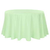 108" Round 200 GSM Polyester Tablecloth - Mint Green