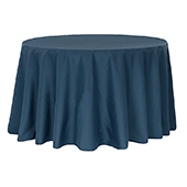 108" Round 200 GSM Polyester Tablecloth - Navy Blue