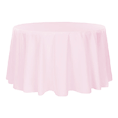 108" Round 200 GSM Polyester Tablecloth - Pastel Pink