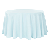 108" Round 200 GSM Polyester Tablecloth - Baby Blue