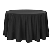 108" Round 200 GSM Polyester Tablecloth - Black