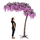 11 Feet Tall Grand Arch Fake Wisteria Tree - Light Purple - Interchangeable Branches!