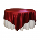 Sleek Satin Tablecloths 90" Square - Apple Red