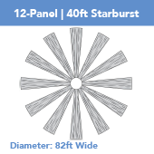 12-Panel Starburst 40ft Ceiling Draping Kit (82 Feet Wide)