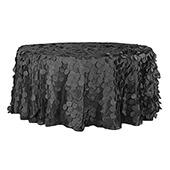 Large Petal Gatsby Circle - Round Tablecloth - 120" - Black