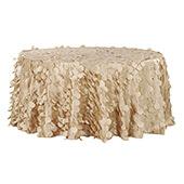 Large Petal Gatsby Circle - Round Tablecloth - 120" - Champagne