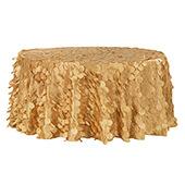 Large Petal Gatsby Circle - Round Tablecloth - 120" - Gold