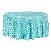 Large Petal Gatsby Circle - Round Tablecloth - 120" - Light Turquoise
