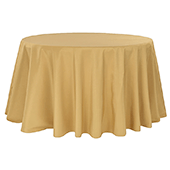 120" Round 200 GSM Polyester Tablecloth - Gold