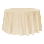 120" Round 200 GSM Polyester Tablecloth - Nude