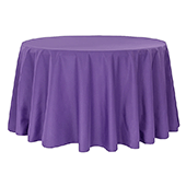 120" Round 200 GSM Polyester Tablecloth - Purple