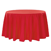 120" Round 200 GSM Polyester Tablecloth - Red