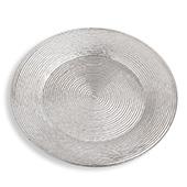 13" Plastic Charger Plate - F - 24 Pack - Silver
