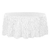 Large Petal Gatsby Circle - Round Tablecloth - 132" - White