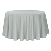 132" Round 200 GSM Polyester Tablecloth - Gray/Silver