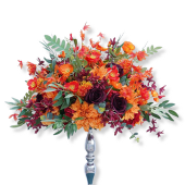 LUXE Orange & Burgundy & Green Eucalyptus Leaves Mixed Table Centerpiece - 24 Inches