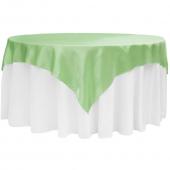 Sleek Satin Tablecloths 72" Square - Mint Green