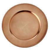 Decostar™ Plastic Charger Plate 13" - Shiny Foil Finish - Rose Gold - 24 Pieces
