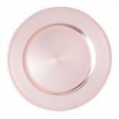 Decostar™ Plastic Charger Plate 13" - Shiny Foil Finish - Blush - 24 Pieces