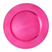 Decostar™ Plastic Charger Plate 13" - Shiny Foil Finish - Magenta - 24 Pieces