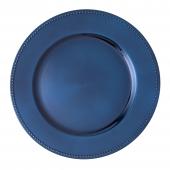 Decostar™ Plastic Charger Plate 13" - Shiny Foil Finish - Navy - 24 Pieces