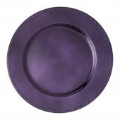 Decostar™ Plastic Charger Plate 13" - Shiny Foil Finish - Purple - 24 Pieces
