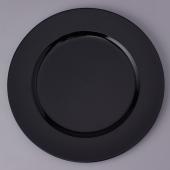 Decostar™ Plastic Charger Plate 13" - Black - 24 Pieces