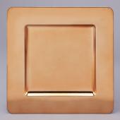 Decostar™ Square Plastic Charger Plate 13" - Gold - 24 Pieces
