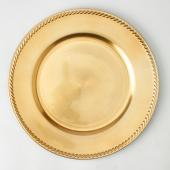 13" Plastic Charger Plate - A - 24 Pack - Gold