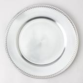 13" Plastic Charger Plate - A - 24 Pack - Silver