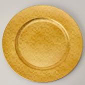 Decostar™ Pixel Plastic Charger Plate 13" - Gold - 24 Pieces