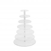 DECOSTAR™ 29in 7 Layer Round Plastic Cupcake Stand - Clear