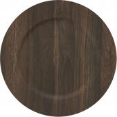 Decostar™ Faux Wood Plastic Charger Plate 13" - Brown - 24 Pieces